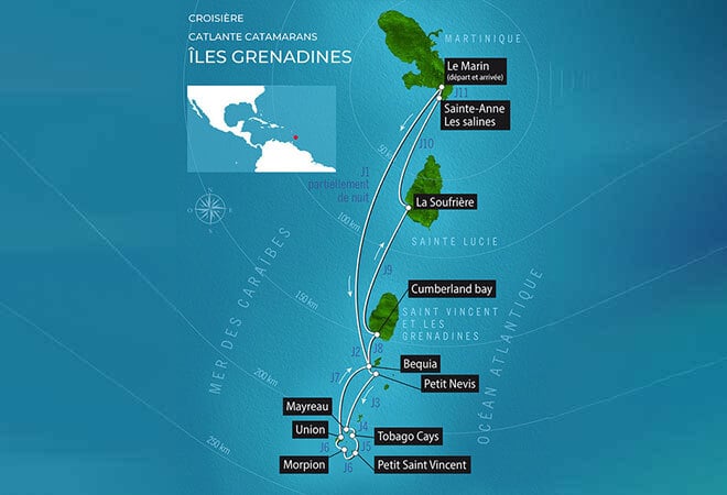 A Grenadines Escale en Catamaran dans les Tobago Cays Jours - Catlante