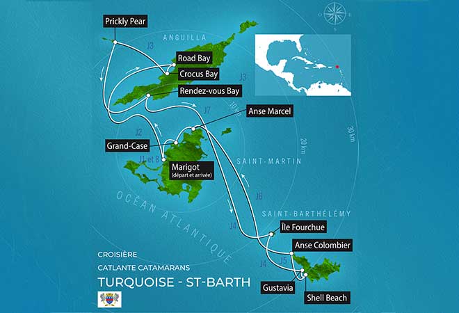Carte Turquoise Saintbarth - Catlante